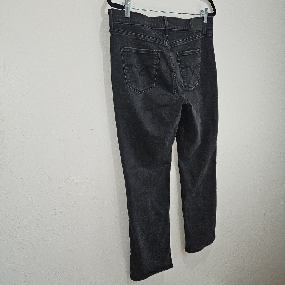 Levi's 314 Shaping Straight Leg Faded Black Denim Jeans Women's Size 31 - Picture 9 of 12